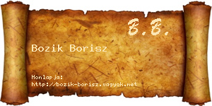 Bozik Borisz névjegykártya